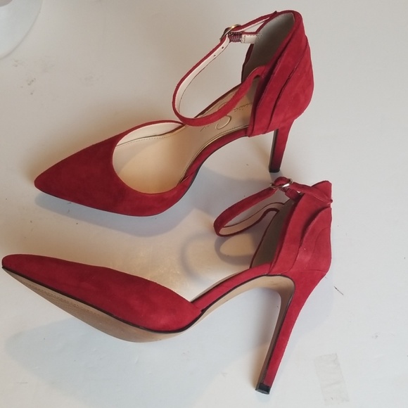 jessica simpson red suede heels